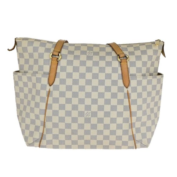 LOUIS VUITTON Logo Totally MM Shoulder Bag Damier Azur Leather WE - Picture 3 of 16